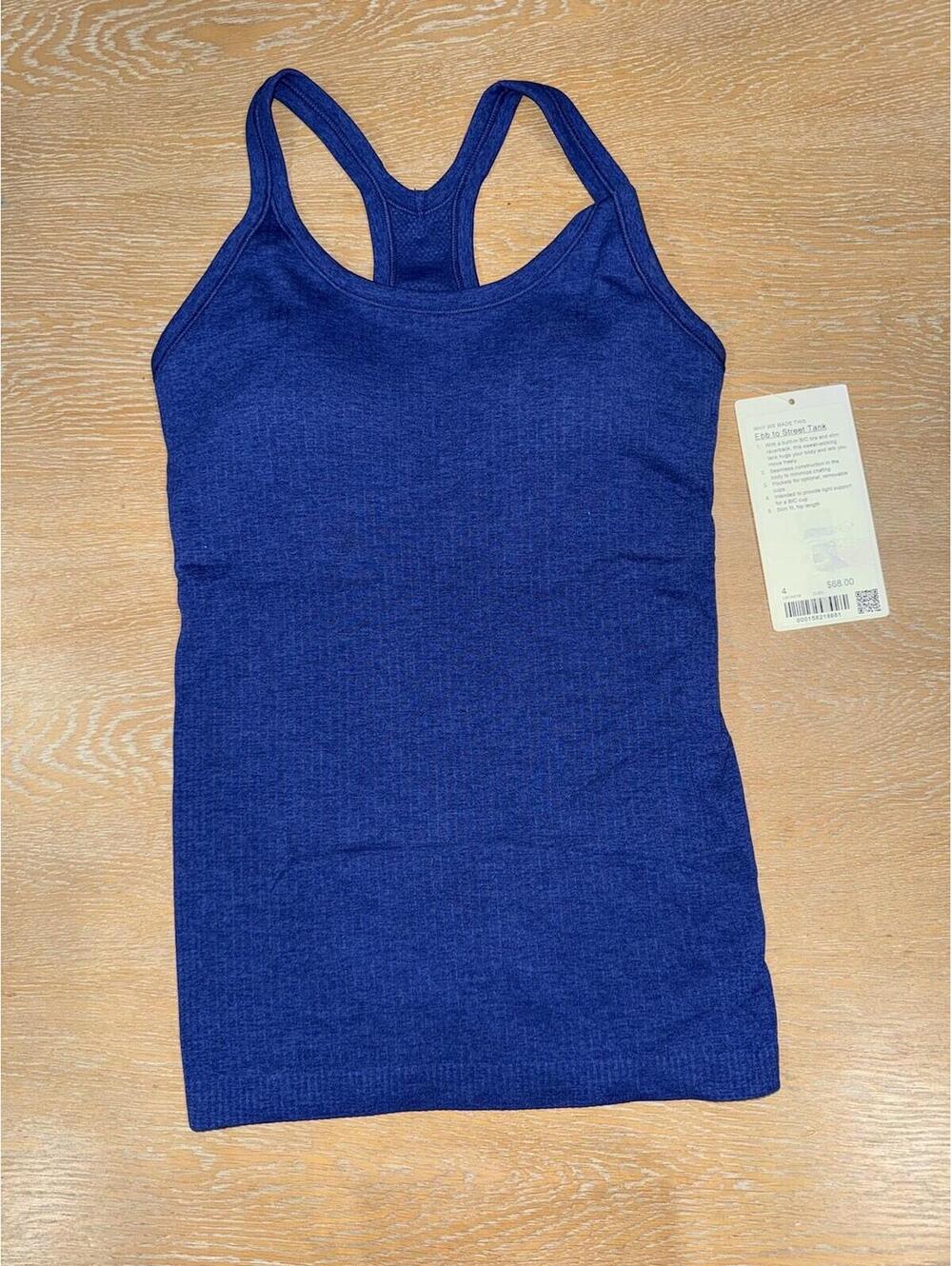 Lululemon Ebb to Street Tank Top *Light Support, B/C Cup SIZE 4 Clubhouse Blue